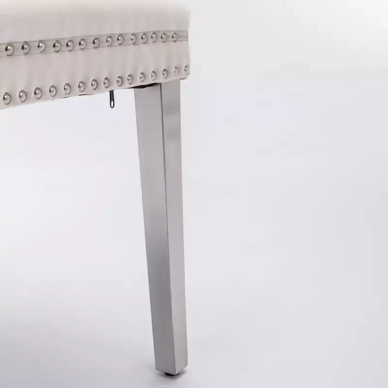 Set di 2 sedie da pranzo moderne in velluto con tappezzeria trapuntata di alta qualità, struttura in legno massello e gambe placcate in acciaio inossidabile cromato