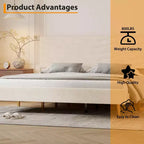 Letto a piattaforma King imbottito in velluto, struttura letto moderna, supporto con doghe in legno, testiera regolabile, non necessita di box spring