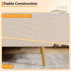 Letto a piattaforma King imbottito in velluto, struttura letto moderna, supporto con doghe in legno, testiera regolabile, non necessita di box spring