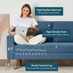 Divanetto a 2 posti da 166 cm, comodo divanetto per soggiorno, divano piccolo moderno di metà secolo per camera da letto ufficio con cuscino a molle