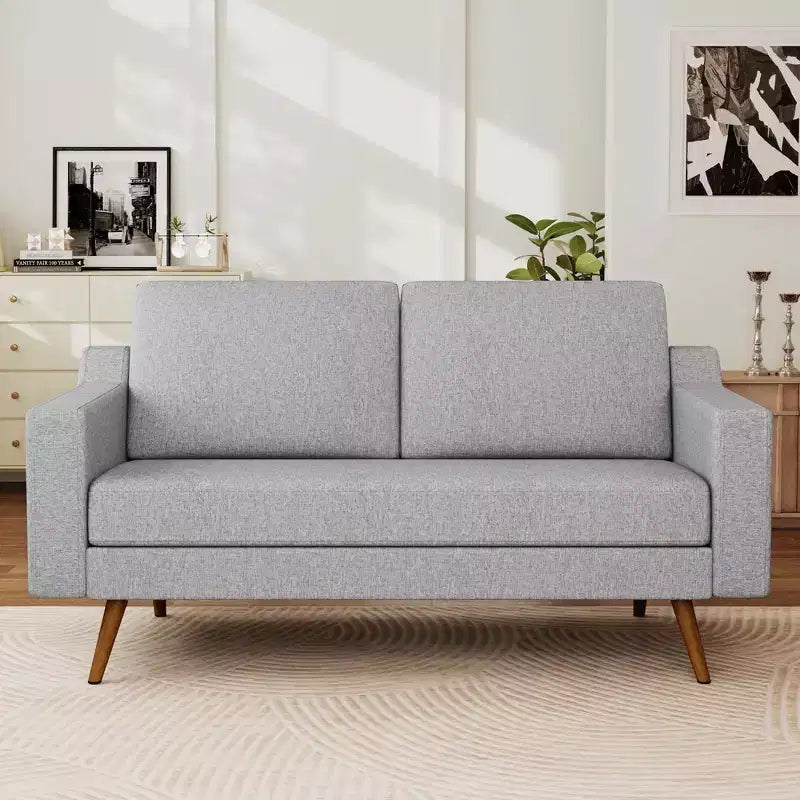 Divanetto a 2 posti da 166 cm, comodo divanetto per soggiorno, divano piccolo moderno di metà secolo per camera da letto ufficio con cuscino a molle