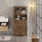 Mobile Contenitore a 4 Ante e 1 Ripiano - Realizzato in MDF e PB | Organizzatore per la Casa Retro