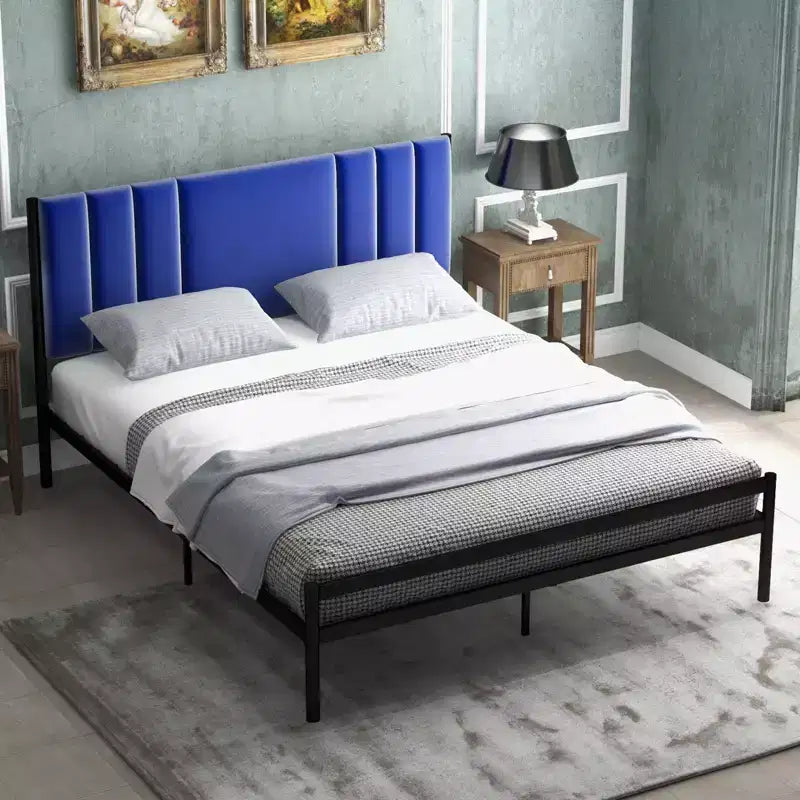 Full Size Platform Bed Frame, 15 Strong Steel slats Support, Easy Assembly, Silent Sleep, No Box Spring Needed, Easy Assembly