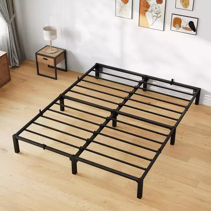 Telaio Letto in Metallo, Piattaforma Assemblabile Senza Attrezzi con Robuste Doghe in Acciaio, Nessuna Rete a Molle Necessaria, per Camera degli Ospiti, Bambini o Camera da Letto Piccola