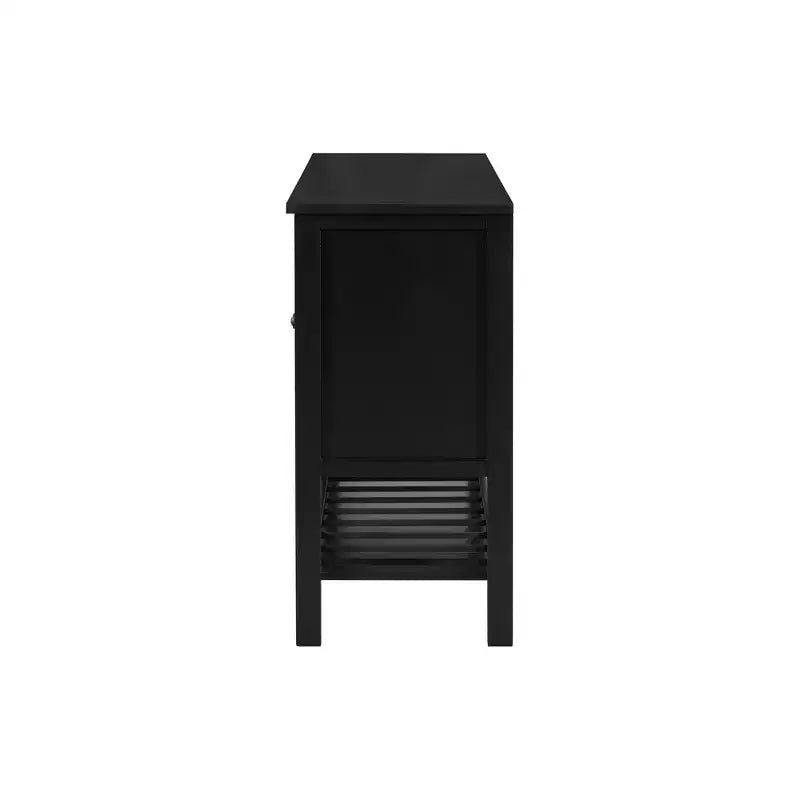 Consolle Minimalista in Legno con Mobiletto Contenitore, Tavolo d'Ingresso Moderno con Anta Poligonale e Ripiano Inferiore per Studio e Soggiorno