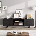 Modern TV Stand for 65/75/80 Inch TV,70 Entertainment Center with 2 Drawers & Open Shelves, Heavy Duty Wooden Media Console Cabinet with Metal Legs