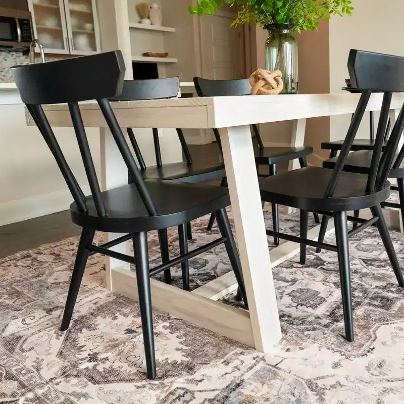 Set di 4 sedie da pranzo Windsor in legno massello