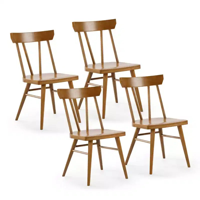Set di 4 sedie da pranzo Windsor in legno massello
