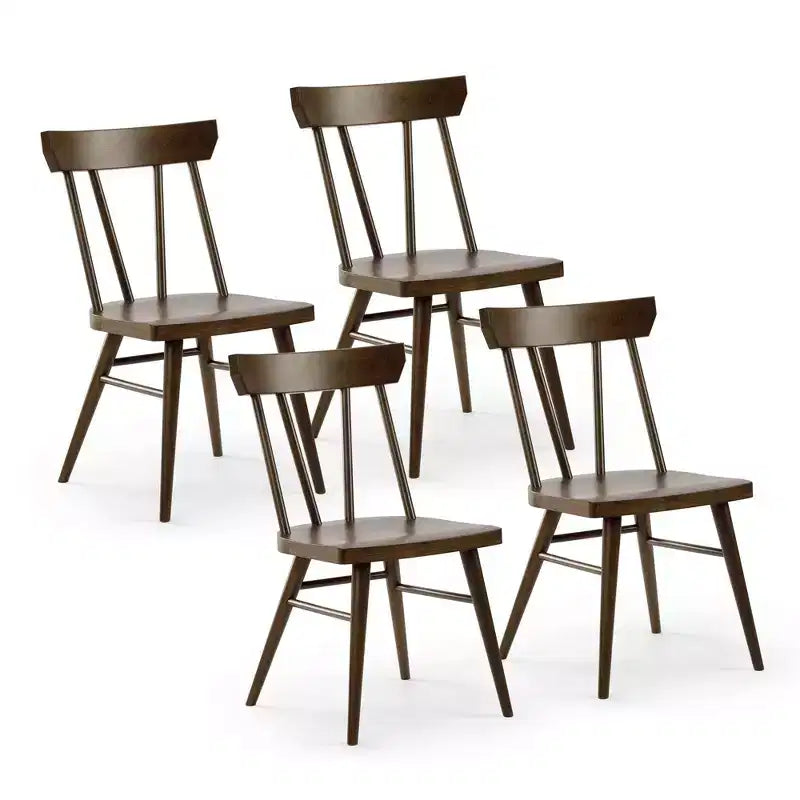 Set di 4 sedie da pranzo Windsor in legno massello