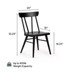 Set di 4 sedie da pranzo Windsor in legno massello