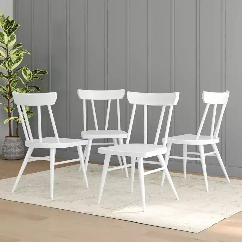 Set di 4 sedie da pranzo Windsor in legno massello