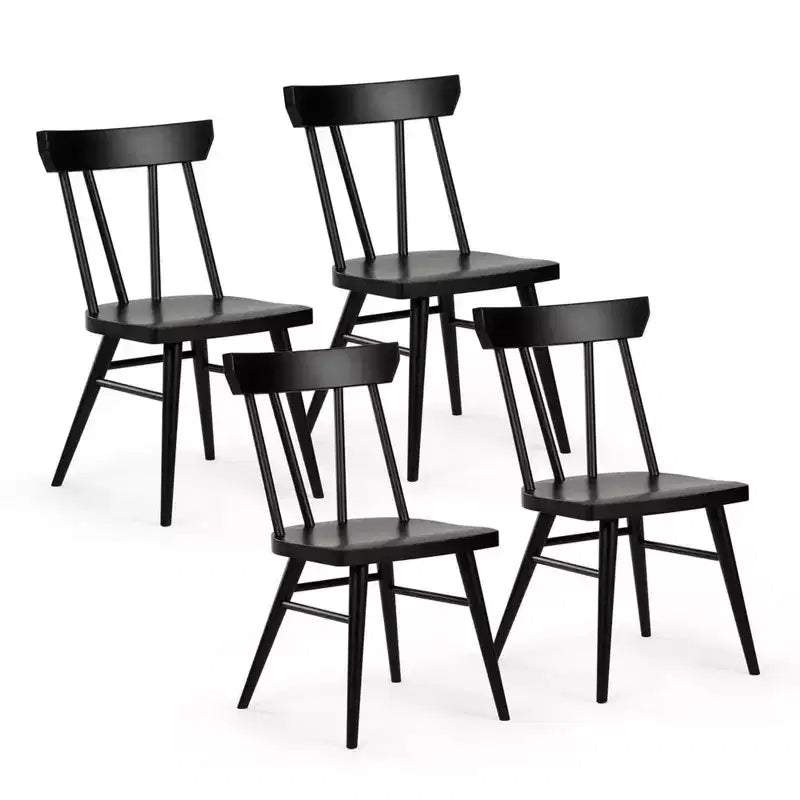 Set di 4 sedie da pranzo Windsor in legno massello