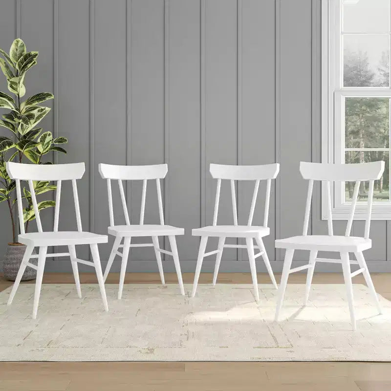 Set di 4 sedie da pranzo Windsor in legno massello