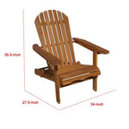 Sedia Adirondack da esterno, schienale a doghe, legno marrone naturale