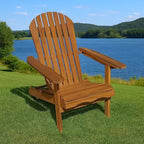 Sedia Adirondack da esterno, schienale a doghe, legno marrone naturale