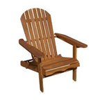 Sedia Adirondack da esterno, schienale a doghe, legno marrone naturale