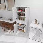 Dispensa da cucina a colonna bianca 71, 4 ante 1 cassetto 2 ripiani regolabili