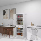 Dispensa da cucina a colonna bianca 71, 4 ante 1 cassetto 2 ripiani regolabili
