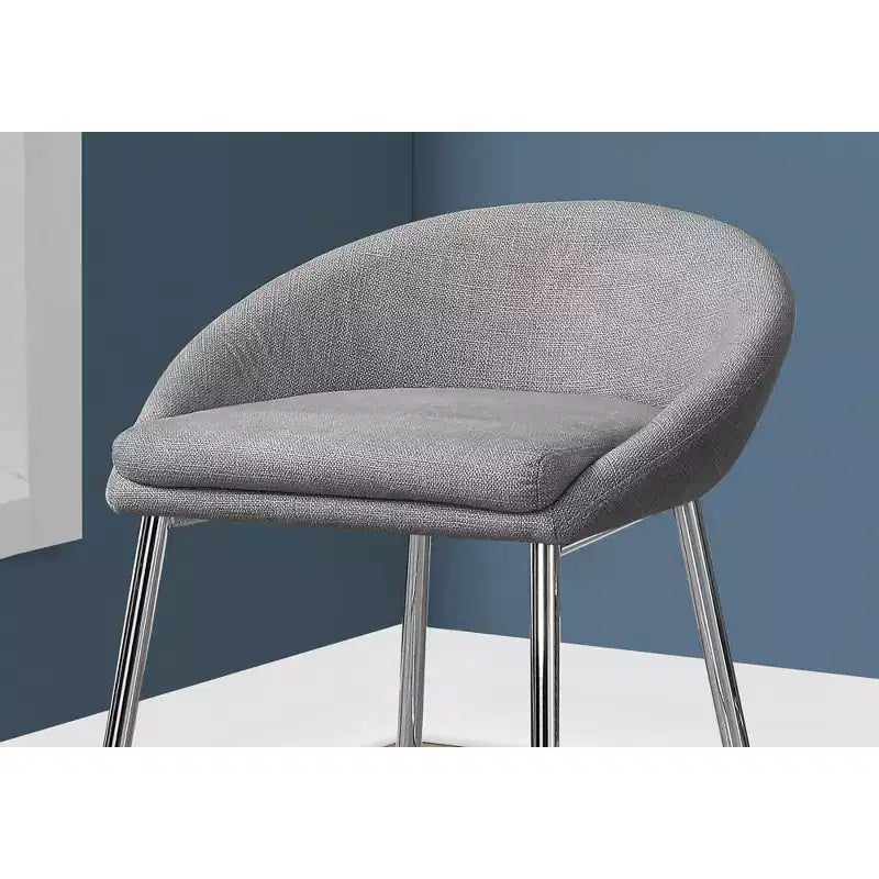 Set di 2 sgabelli da bancone, sedie da bar contemporanee con struttura in metallo cromato, sedute moderne imbottite ad altezza bancone per isola cucina