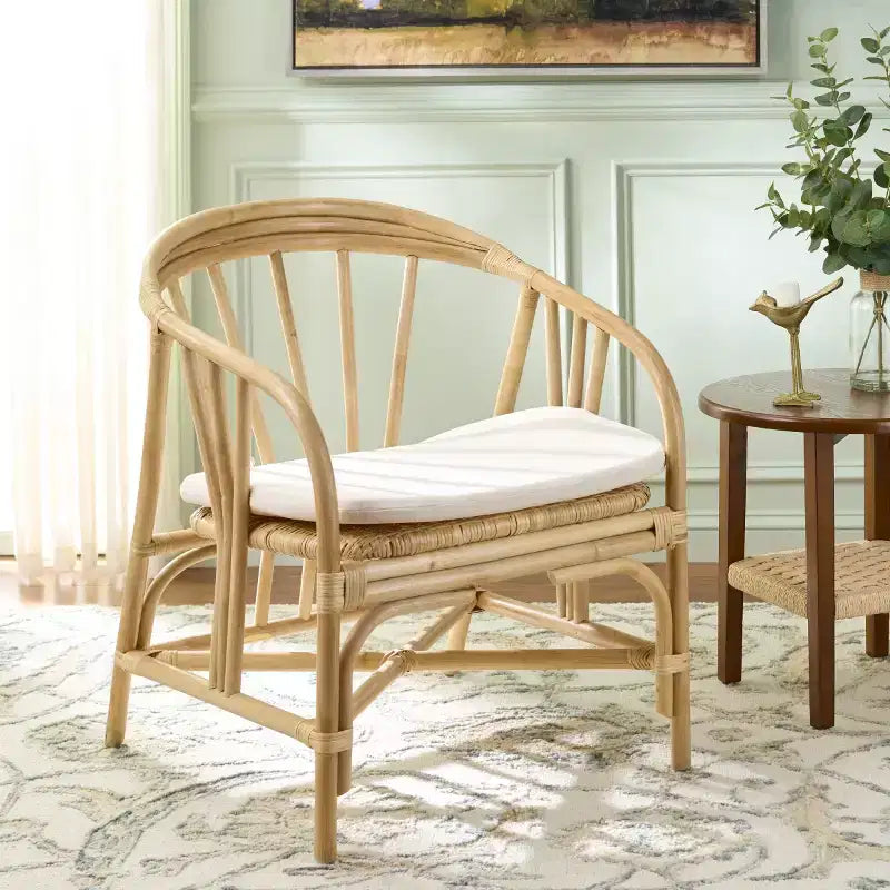 Sedia da pranzo in rattan - SEA8041 - Naturale/Crema