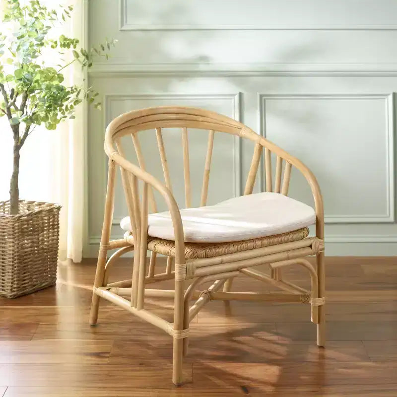 Sedia da pranzo in rattan - SEA8041 - Naturale/Crema
