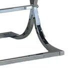 Tavolino laterale da 24 pollici, pannelli a specchio, base curva incrociata, cromato