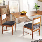 Set di 2 sedie da pranzo in legno con telaio in gomma e seduta imbottita in similpelle