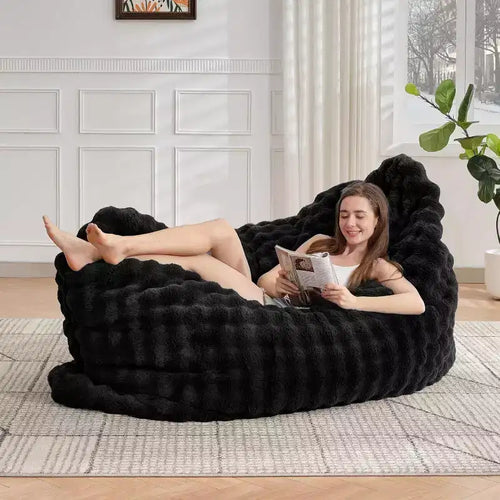 Poltrona sacco gigante 3 in 1 - Divano e materasso convertibili in memory foam, 198 x 130 cm, soffice velluto a bolle - Disponibile in più colori