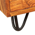 Scrivania con 1 Cassetto e 1 Anta in Legno Massello di Acacia
