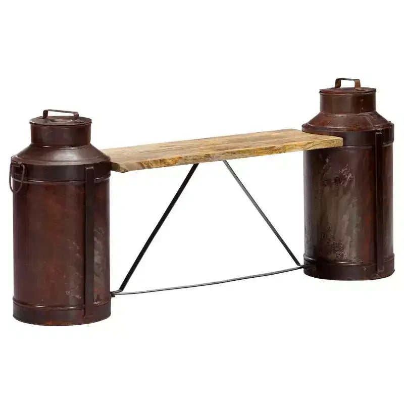 vidaXL Milk Bottle Bench 59.1x13x25.2 Solid Mango Wood