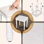 Toeletta Trucco con 13 Lampadine, Specchio Tri-Fold, Stazione di Ricarica e Cassetti, Bianco