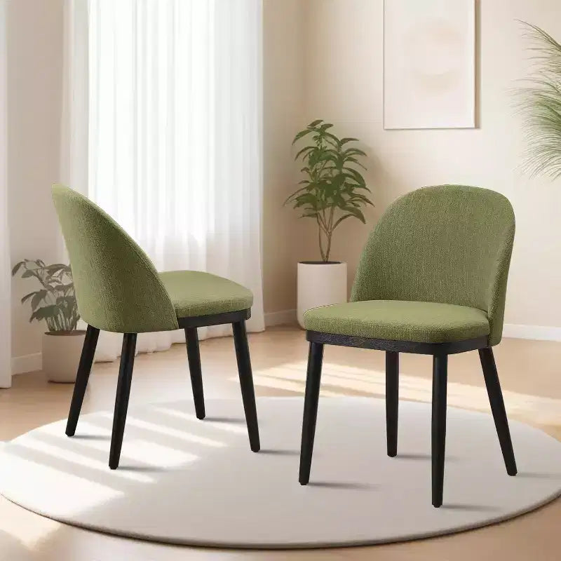 Set di 2 sedie imbottite per sala da pranzo, sedie moderne in tessuto e legno per sala da pranzo, sedie da pranzo con schienale alto per cucina, ristorante