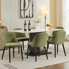 Set di 2 sedie imbottite per sala da pranzo, sedie moderne in tessuto e legno per sala da pranzo, sedie da pranzo con schienale alto per cucina, ristorante