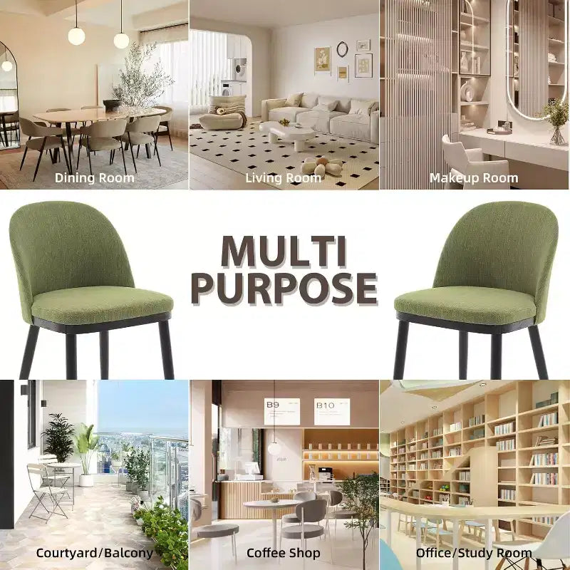 Set di 2 sedie imbottite per sala da pranzo, sedie moderne in tessuto e legno per sala da pranzo, sedie da pranzo con schienale alto per cucina, ristorante