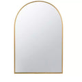 24 x 36 Inch Arched Accent Wall Mirror with Gold Metal Frame