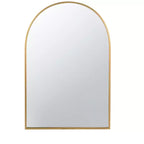 24 x 36 Inch Arched Accent Wall Mirror with Gold Metal Frame