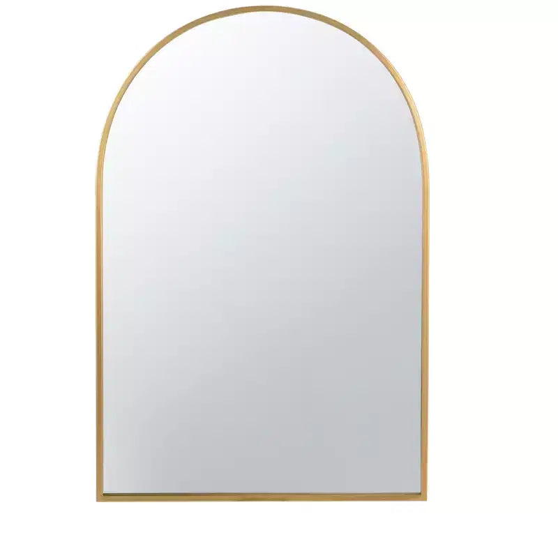 24 x 36 Inch Arched Accent Wall Mirror with Gold Metal Frame