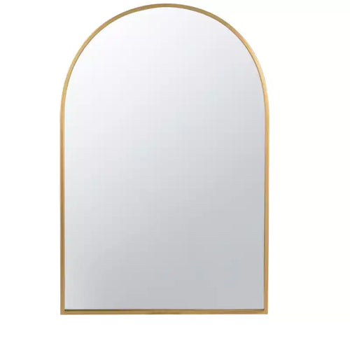 24 x 36 Inch Arched Accent Wall Mirror with Gold Metal Frame