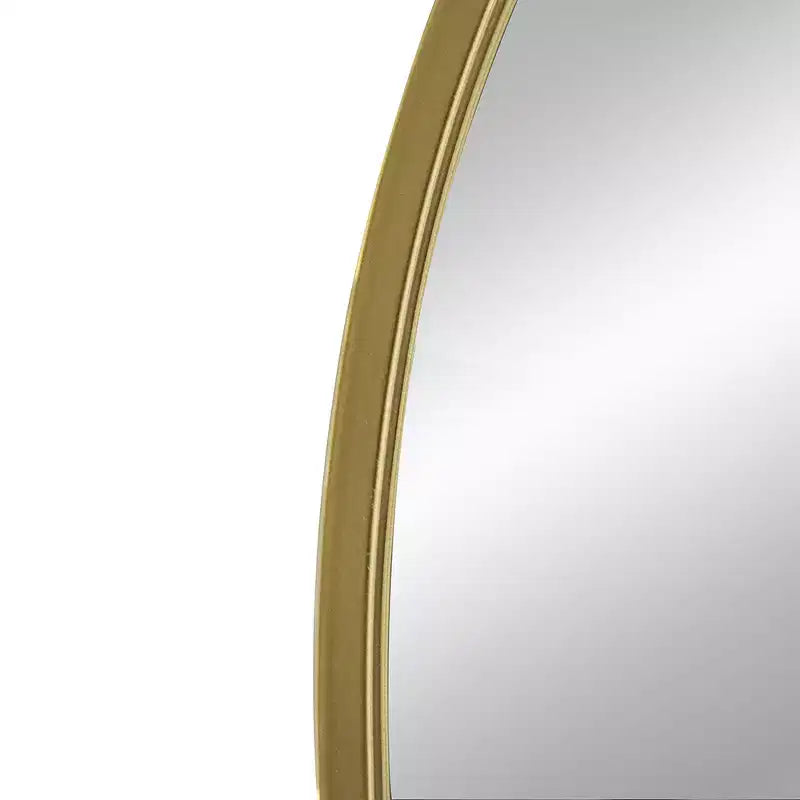 Specchio da parete arcuato 24 x 36 pollici con cornice in metallo dorato