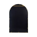 Specchio da parete arcuato 24 x 36 pollici con cornice in metallo dorato