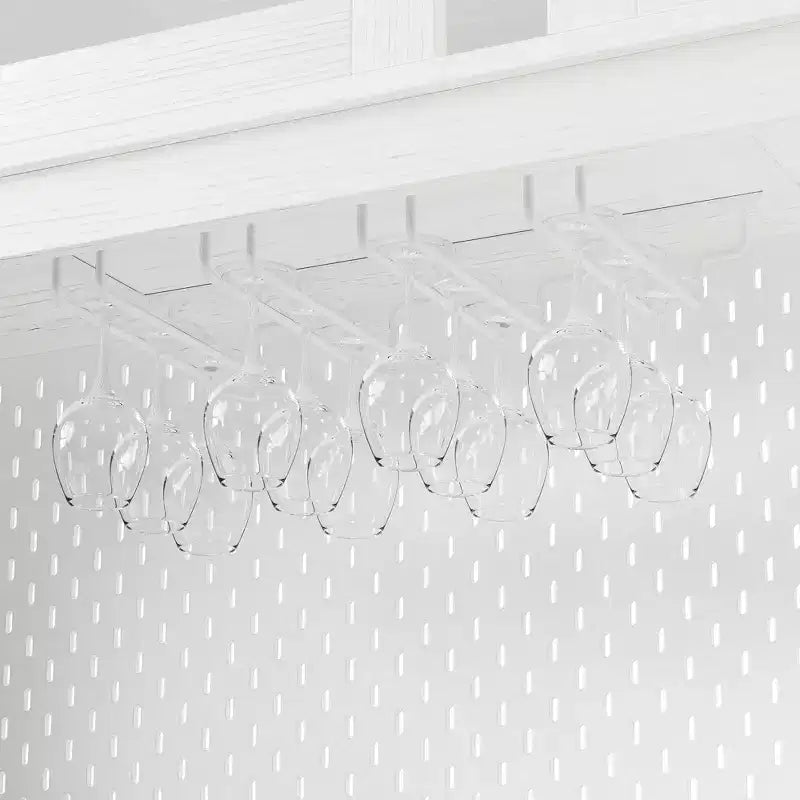 Mobile Alto da Cucina 71" in Rovere Bianco - Porta Microonde, Anta Scorrevole, Presa Elettrica e Pegboard Fai-da-te, 3 Cassetti, Ripiani RegolabiliRovere Bianco