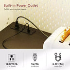 Mobile Alto da Cucina 71" in Rovere Bianco - Porta Microonde, Anta Scorrevole, Presa Elettrica e Pegboard Fai-da-te, 3 Cassetti, Ripiani RegolabiliRovere Bianco