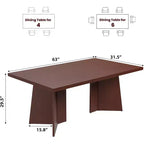 Tavolo da pranzo in legno per 6-8 persone, tavolo da cucina rettangolare da 160 cm con gambe a piedistallo, tavolo da pranzo moderno per sala da pranzo e soggiorno, senza sedie