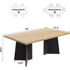 Tavolo da pranzo in legno per 6-8 persone, tavolo da cucina rettangolare da 160 cm con gambe a piedistallo, tavolo da pranzo moderno per sala da pranzo e soggiorno, senza sedie