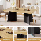Tavolo da pranzo in legno per 6-8 persone, tavolo da cucina rettangolare da 160 cm con gambe a piedistallo, tavolo da pranzo moderno per sala da pranzo e soggiorno, senza sedie