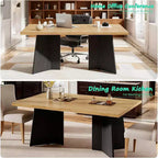 Tavolo da pranzo in legno per 6-8 persone, tavolo da cucina rettangolare da 160 cm con gambe a piedistallo, tavolo da pranzo moderno per sala da pranzo e soggiorno, senza sedie