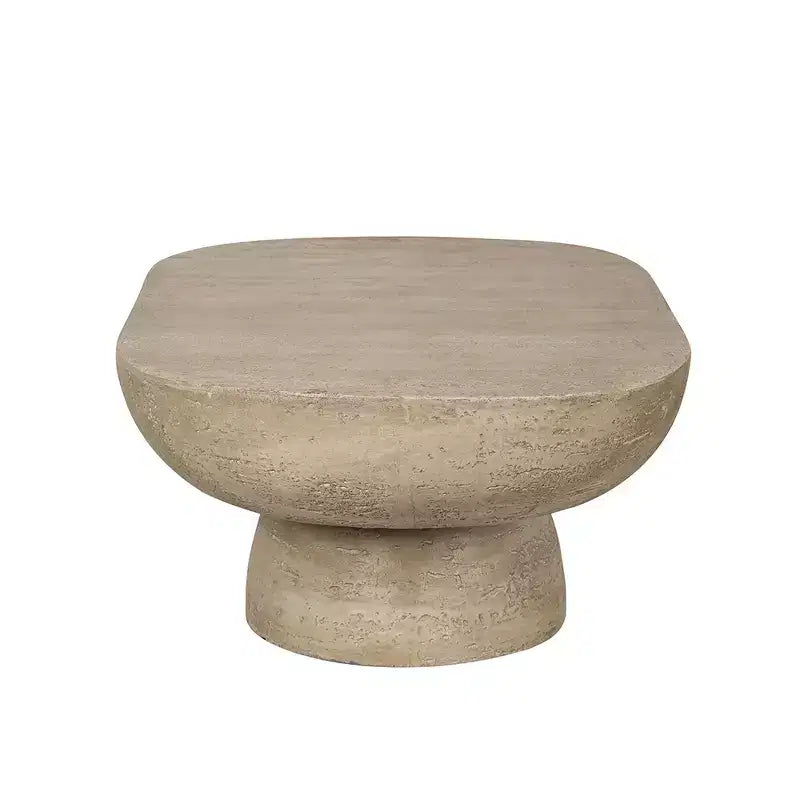 Tavolino da salotto ovale color crema 36x24x15