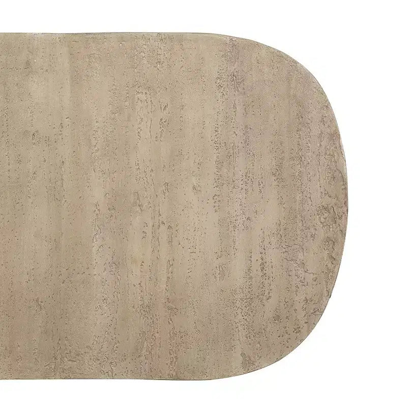 Tavolino da salotto ovale color crema 36x24x15