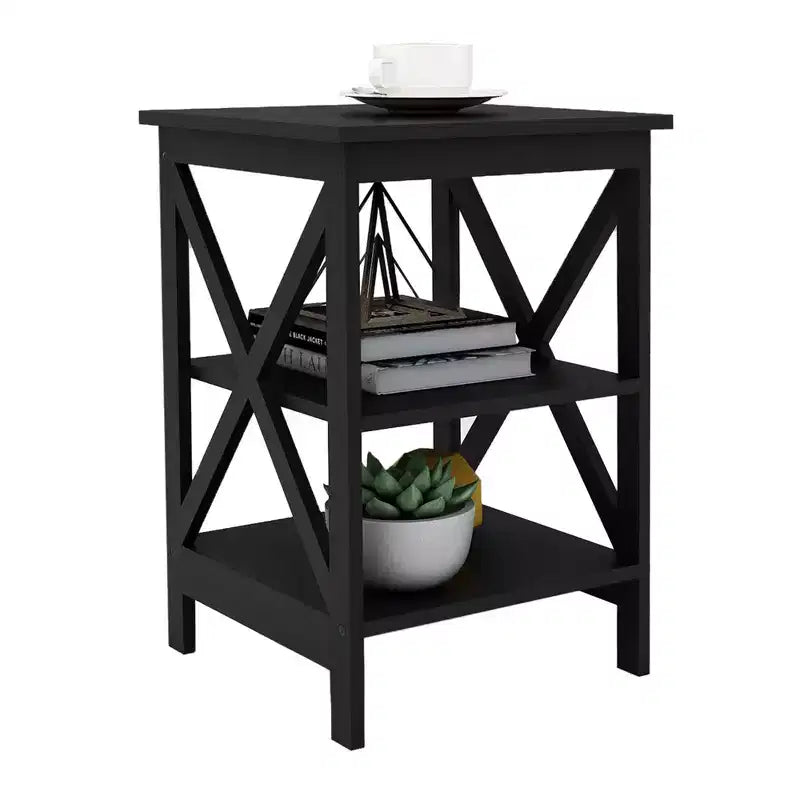 Tavolino Oxford, Gambe in Robusto MDF, Nero