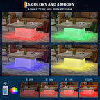 Tavolino Quadrato, Tavolo da Salotto Moderno con Effetto Luce Ambientale Integrato